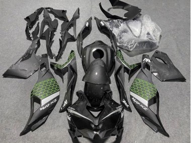 Purchase 2019-2025 Faux Carbon Fiber Green Grey Kawasaki ZX4R ZX-4RR Motorcycle Fairings UK