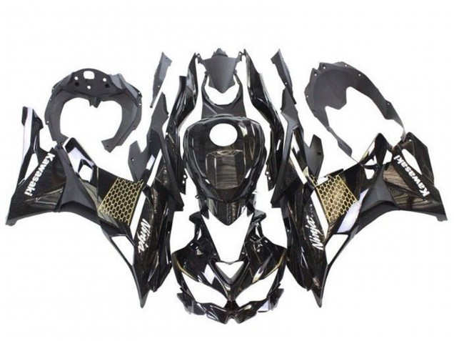 Purchase 2019-2025 Glossy Black White Gold Kawasaki ZX4R ZX-4RR Motorcycle Fairings UK