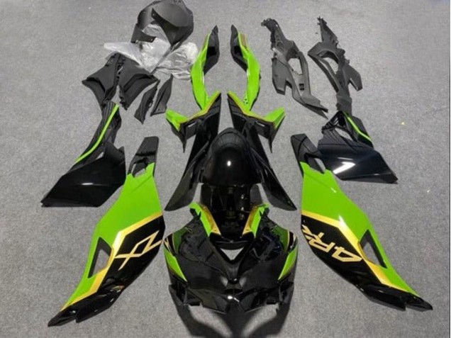 Purchase 2019-2025 Glossy Black Green Gold Kawasaki ZX4R ZX-4RR Motorcycle Fairings UK