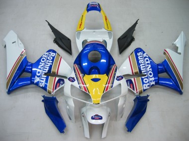 Purchase 2005-2006 Blue White Yellow Rothmans Honda CBR600RR Motorcycle Fairings UK