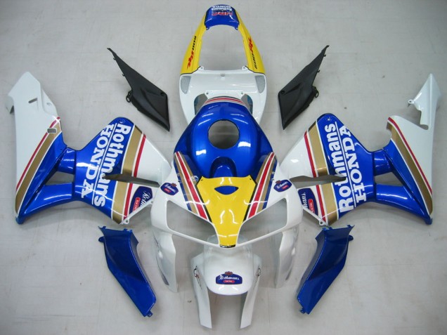 Purchase 2005-2006 Blue White Yellow Rothmans Honda CBR600RR Motorcycle Fairings UK