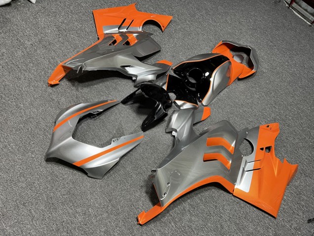 Purchase 2022-2024 Glossy Silver & Black with Orange Ducati Panigale V4 V4S Motorcycle Fairings UK