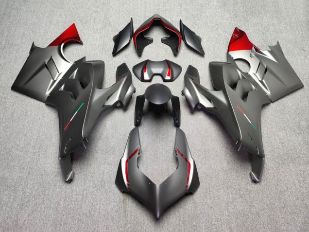 Purchase 2022-2024 Matte Grey & Glossy Red Ducati Panigale V4 V4S Motorcycle Fairings UK