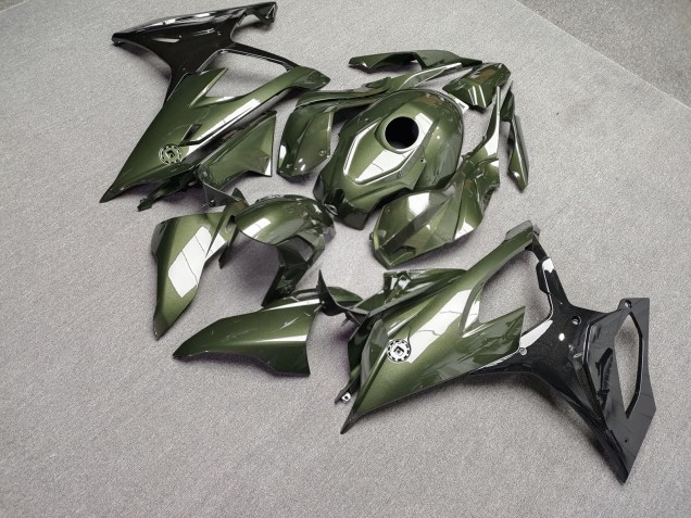 Purchase 2019-2022 Glossy Olive Green & Black BMW S1000RR Motorcycle Fairings UK