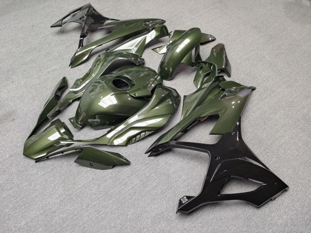 Purchase 2019-2022 Glossy Olive Green & Black BMW S1000RR Motorcycle Fairings UK