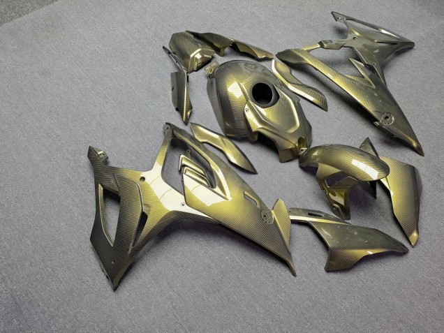 Purchase 2019-2022 Glossy Gold Carbon Fiber Style BMW S1000RR Motorcycle Fairings UK
