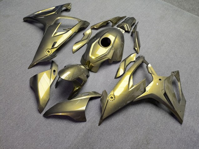 Purchase 2019-2022 Glossy Gold Carbon Fiber Style BMW S1000RR Motorcycle Fairings UK