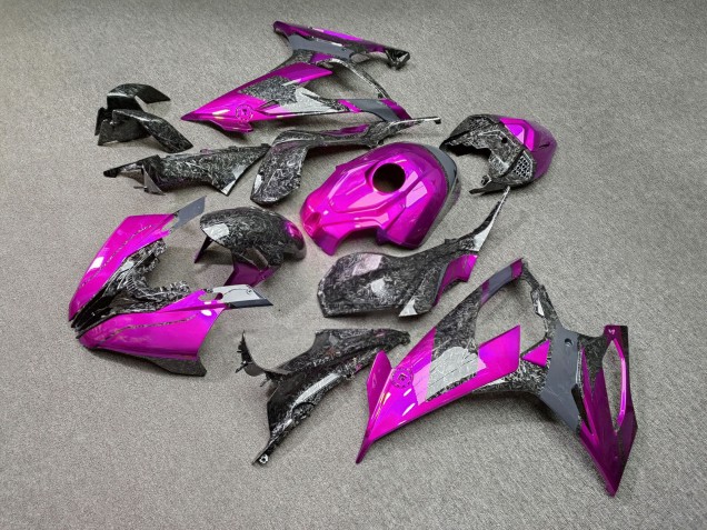 Purchase 2019-2022 Glossy Forged Carbon Fiber Style Pink Grey BMW S1000RR Motorcycle Fairings UK