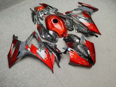 Purchase 2019-2022 Glossy Forged Carbon Fiber Style with Red & Grey BMW S1000RR Motorcycle Fairings UK