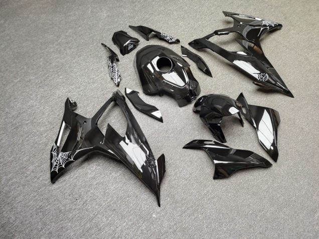 Purchase 2019-2022 Glossy Black White Spiderweb BMW S1000RR Motorcycle Fairings UK