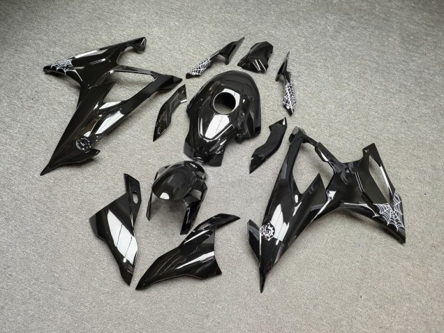 Purchase 2019-2022 Glossy Black White Spiderweb BMW S1000RR Motorcycle Fairings UK