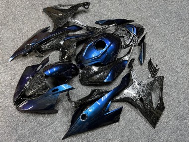Purchase 2019-2022 Glossy Forged Carbon Fiber Style & Chameleon Blue BMW S1000RR Motorcycle Fairings UK
