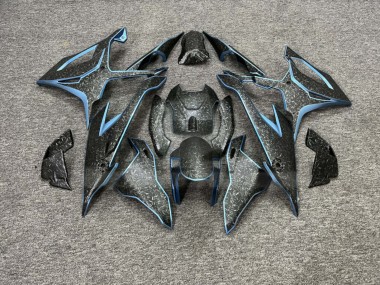 Purchase 2019-2022 Glossy Forged Carbon Fiber Style with Light Blue BMW S1000RR Motorcycle Fairings UK