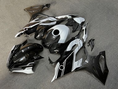 Purchase 2019-2022 Glossy Black White Carbon Fiber Style BMW S1000RR Motorcycle Fairings UK