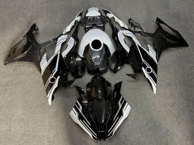 Purchase 2019-2022 Glossy Black White Carbon Fiber Style BMW S1000RR Motorcycle Fairings UK