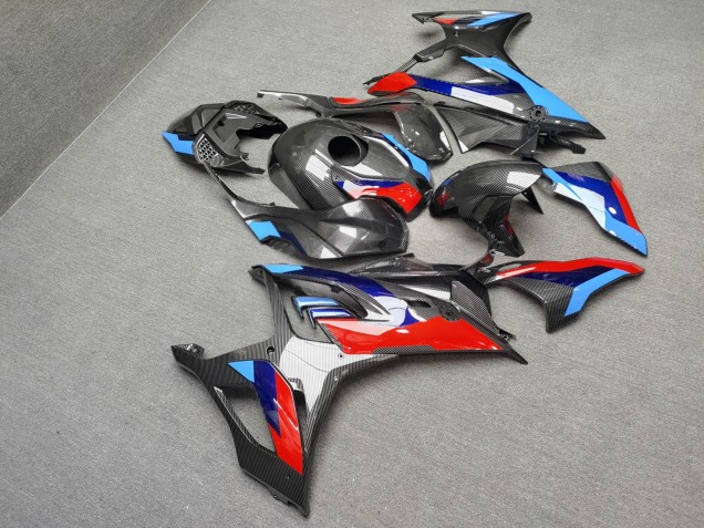 Purchase 2019-2022 Glossy Blue Red White Carbon Fiber Style BMW S1000RR Motorcycle Fairings UK