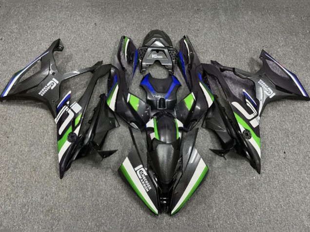 Purchase 2019-2022 Green Blue White Carbon Fiber Style BMW S1000RR Motorcycle Fairings UK