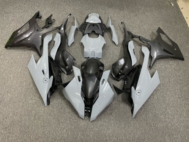 Purchase 2019-2022 Glossy Nardo Grey with Carbon Fiber Style BMW S1000RR Motorcycle Fairings UK