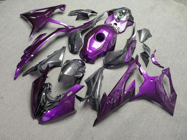Purchase 2023-2024 Glossy Purple with Carbon Fiber Style BMW S1000RR Motorcycle Fairings UK