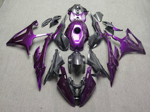 Purchase 2023-2024 Glossy Purple with Carbon Fiber Style BMW S1000RR Motorcycle Fairings UK