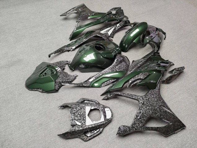 Purchase 2023-2024 Glossy Forged Carbon Fiber & Green Style BMW S1000RR Motorcycle Fairings UK
