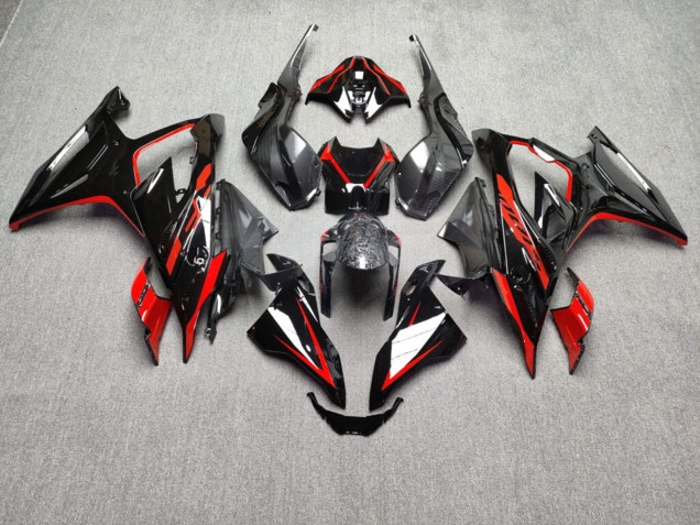 Purchase 2023-2024 Glossy Black & Red with Forged Carbon Fiber Style BMW S1000RR Motorcycle Fairings UK