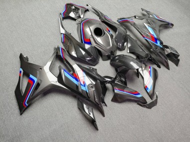 Purchase 2023-2024 Glossy Black with Red & Blue Carbon Fiber Style BMW S1000RR Motorcycle Fairings UK