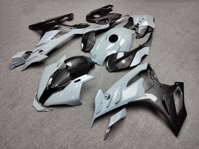 Purchase 2023-2024 Glossy Nardo Grey with Carbon Fiber Style BMW S1000RR Motorcycle Fairings UK