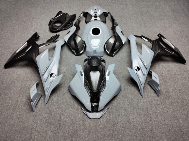Purchase 2023-2024 Glossy Nardo Grey with Carbon Fiber Style BMW S1000RR Motorcycle Fairings UK