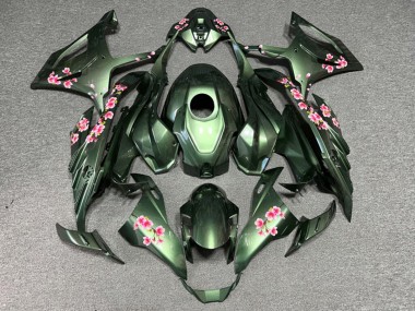 Purchase 2023-2024 Glossy Olive Green with Pink Cherry Blossomy BMW S1000RR Motorcycle Fairings UK
