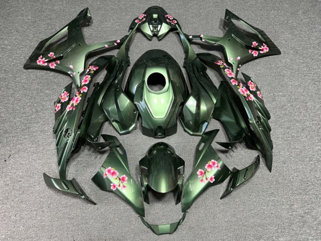 Purchase 2023-2024 Glossy Olive Green with Pink Cherry Blossomy BMW S1000RR Motorcycle Fairings UK