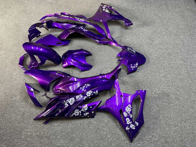 Purchase 2023-2024 Glossy Purple with White Cherry Blossoms BMW S1000RR Motorcycle Fairings UK