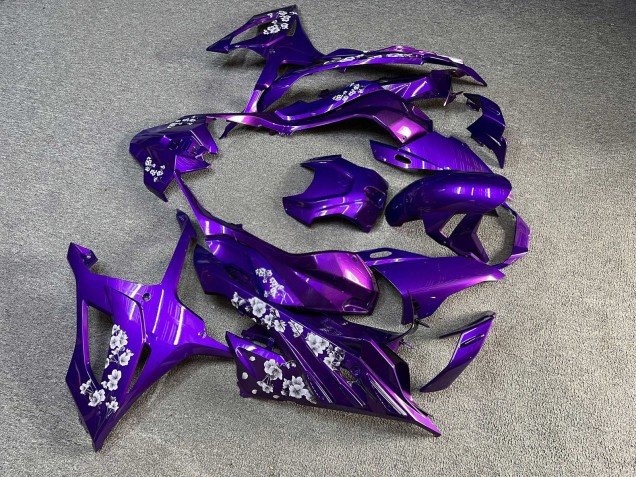 Purchase 2023-2024 Glossy Purple with White Cherry Blossoms BMW S1000RR Motorcycle Fairings UK