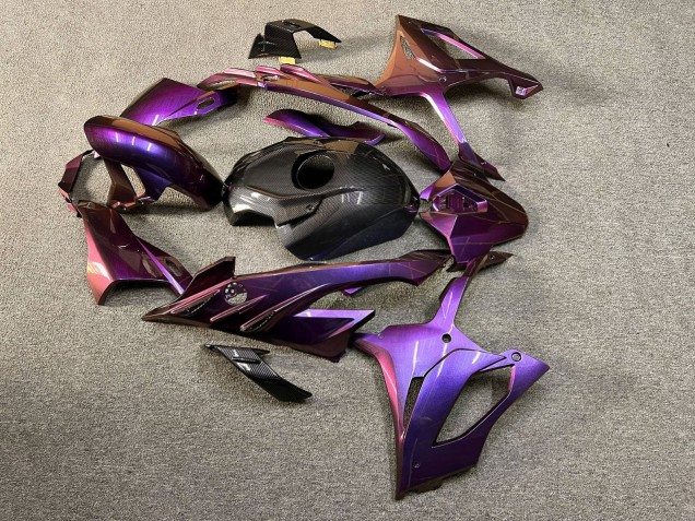 Purchase 2023-2024 Glossy Pink Purple Iridescent with Carbon Fiber Style BMW S1000RR Motorcycle Fairings UK