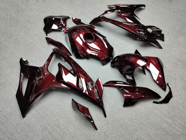 Purchase 2023-2024 Glossy Red Carbon Fiber Style BMW S1000RR Motorcycle Fairings UK