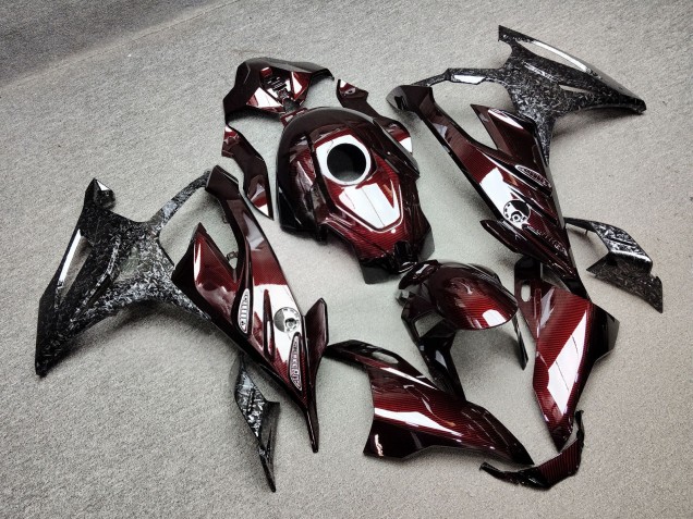 Purchase 2023-2024 Glossy Red Forged Carbon Fiber Style BMW S1000RR Motorcycle Fairings UK