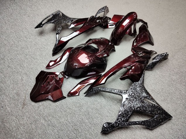 Purchase 2023-2024 Glossy Red Forged Carbon Fiber Style BMW S1000RR Motorcycle Fairings UK