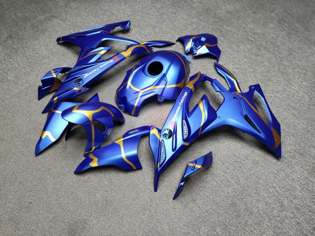 Purchase 2023-2024 Matte Candy Blue Gold BMW S1000RR Motorcycle Fairings UK