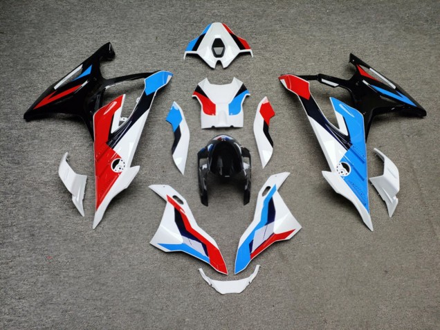 Purchase 2023-2024 Glossy White Red Light Blue BMW S1000RR Motorcycle Fairings UK