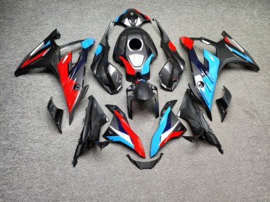 Purchase 2023-2024 Glossy Carbon Fiber Style with Blue & Red BMW S1000RR Motorcycle Fairings UK