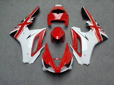 Purchase 2006-2008 Glossy Red & White with Black Triumph Daytona 675 Triple Motorcycle Fairings UK