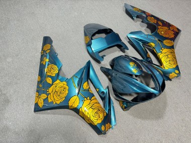 Purchase 2009-2012 Glossy Light Blue with Gold Roses Triumph Daytona 675 Triple Motorcycle Fairings UK
