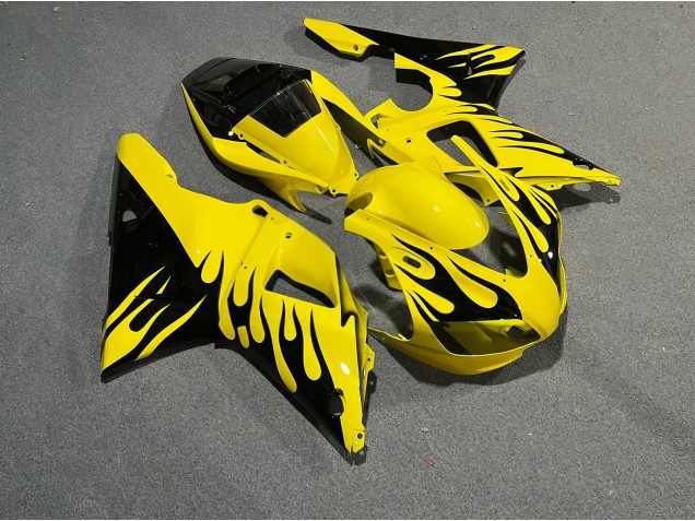 Purchase 1998-1999 Glossy Yellow with Black Flame Yamaha R1 Motorcycle Fairings UK