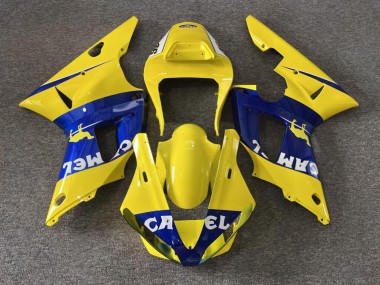 Purchase 2000-2001 Glossy Yellow Blue Camel Yamaha R1 Motorcycle Fairings UK