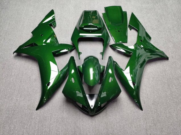 Purchase 2002-2003 Glossy Green Carbon Fiber Style Yamaha R1 Motorcycle Fairings UK