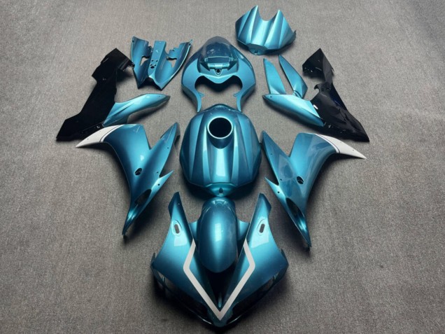 Purchase 2004-2006 Glossy Teal with Black & White Yamaha R1 Motorcycle Fairings UK