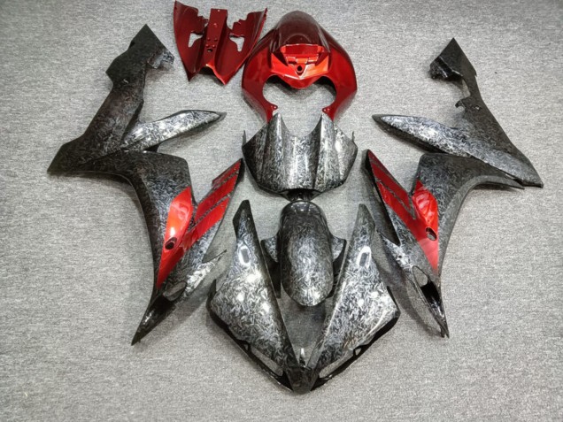 Purchase 2004-2006 Glossy Forged Carbon Fiber Style with Red Yamaha R1 Motorcycle Fairings UK