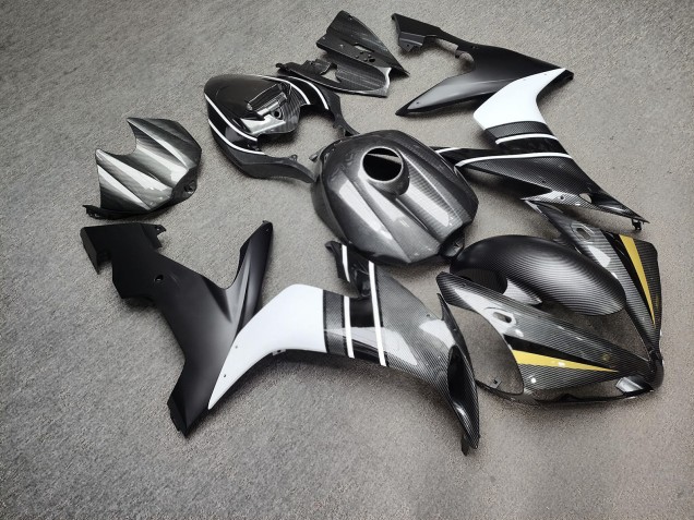 Purchase 2004-2006 Glossy & Matte Carbon Fiber Style & Black with White Yamaha R1 Motorcycle Fairings UK