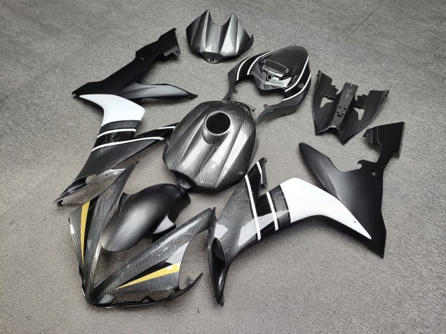 Purchase 2004-2006 Glossy & Matte Carbon Fiber Style & Black with White Yamaha R1 Motorcycle Fairings UK