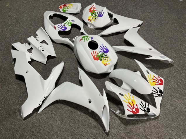 Purchase 2004-2006 Glossy White Yellow Red Hands Yamaha R1 Motorcycle Fairings UK